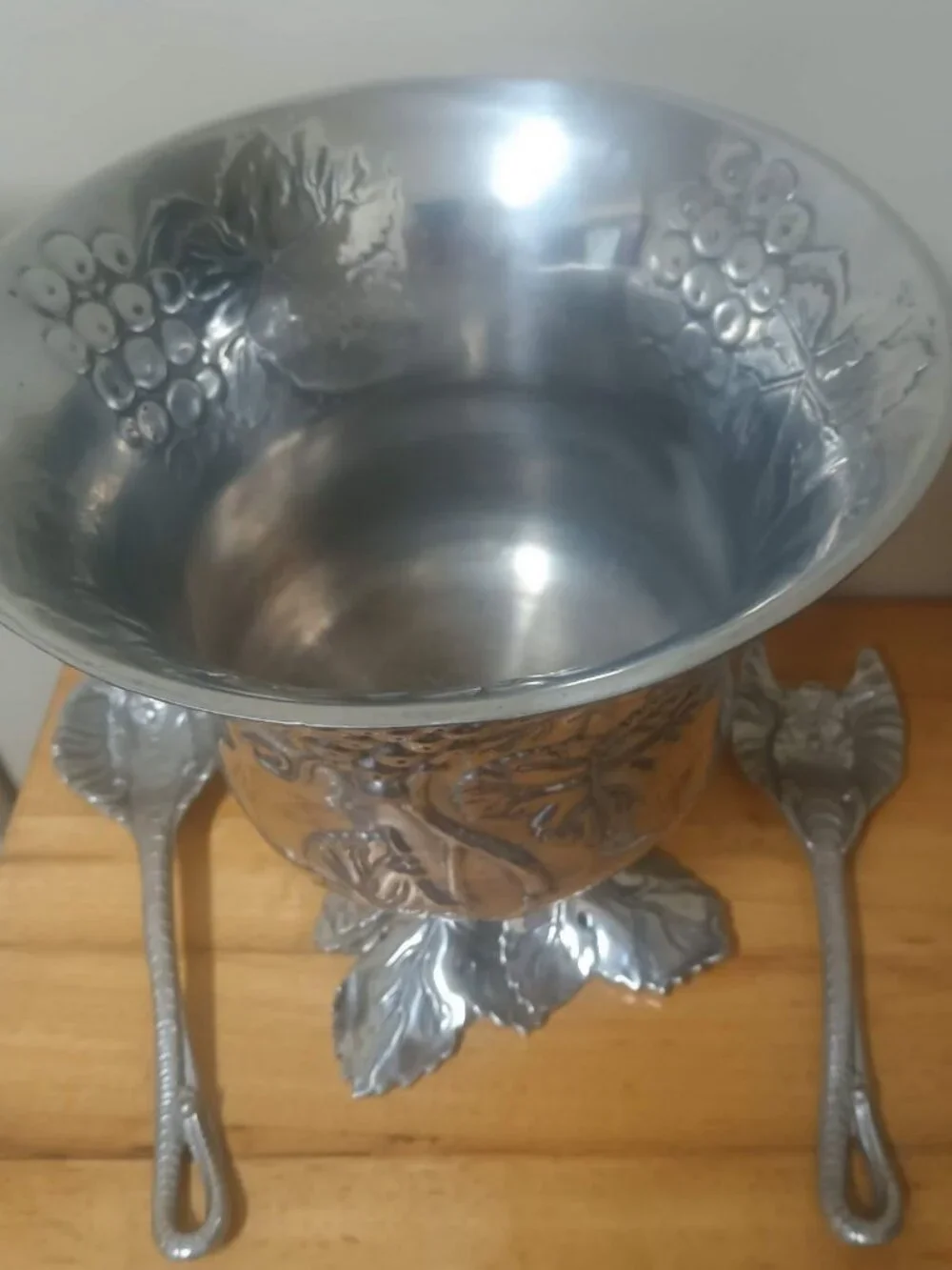 Arthur Court 2002 Signed Elena Court Grape Collection Silver Champagne Bucket